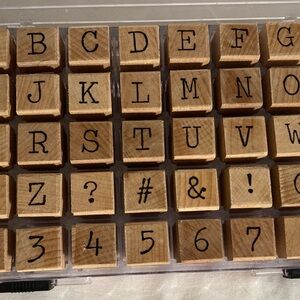 Wooden Alphabet and Number Stamps